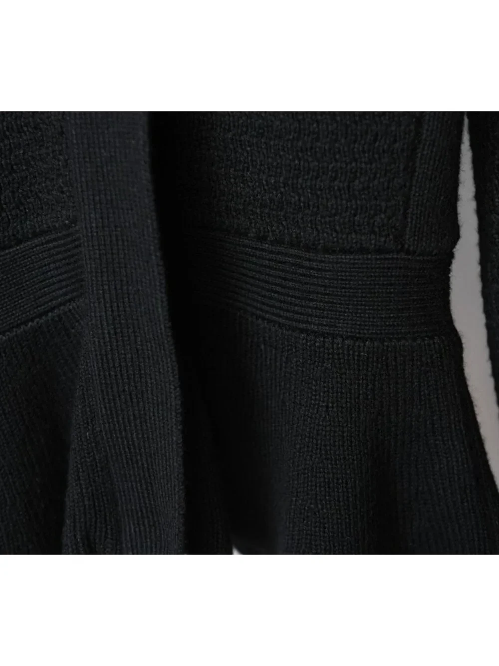 Ann Taylor Size Small Black Zip Back Peplum Hem Knit Sweater - Picture 2 of 12